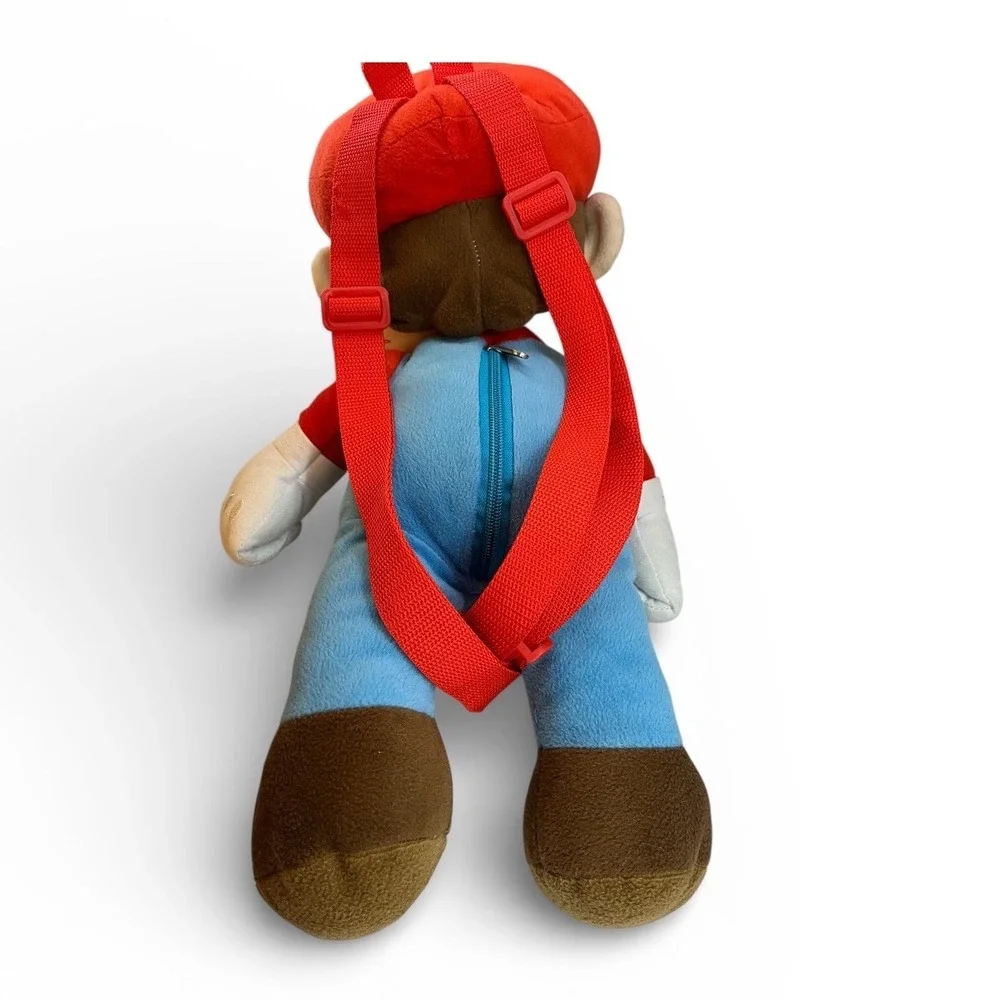 Nintendo Super Mario Plush Backpack‎ Kids 15in Red Blue Excellent Video Game Toy